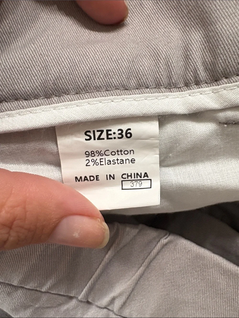 Men's Casual Elastic-Waist Pants in Light Gray